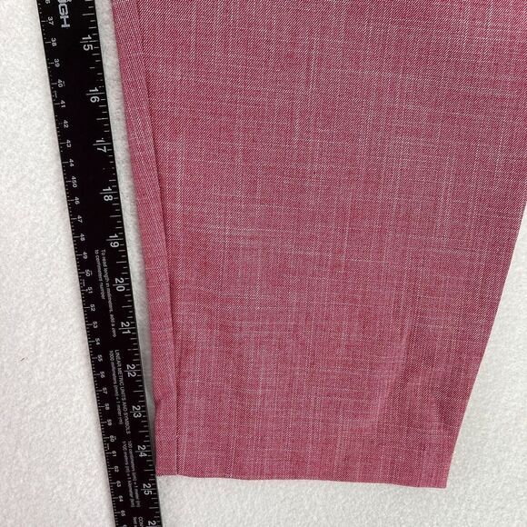 Worthington Dress Pant Women's 14 Straight Leg Crop Red Stretch Fabric High Rise - Picture 8 of 12